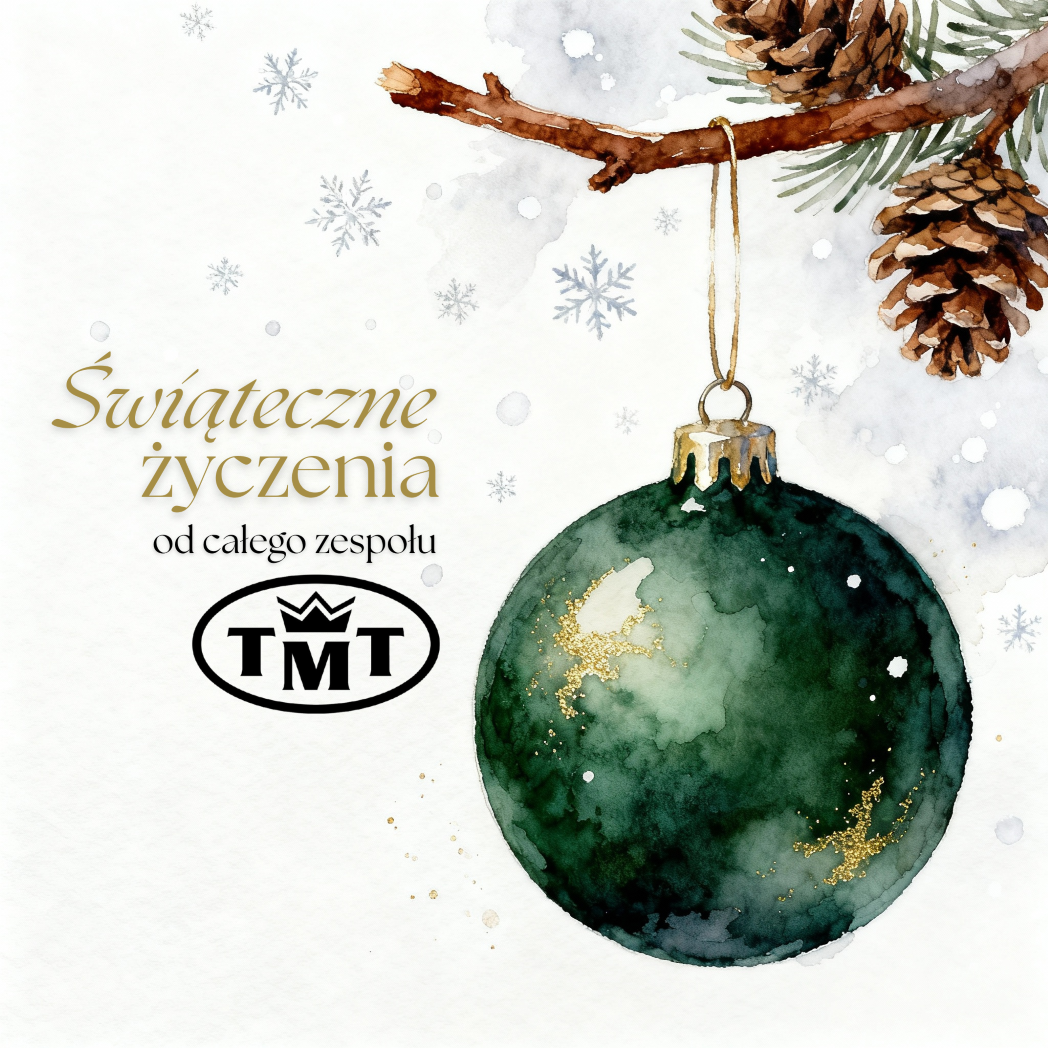 Zielona bombka na gałązce - życzenia świąteczne - kartka